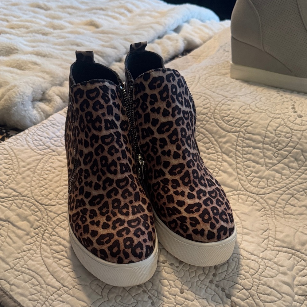 Soda Brown Leopard Ankle Booties